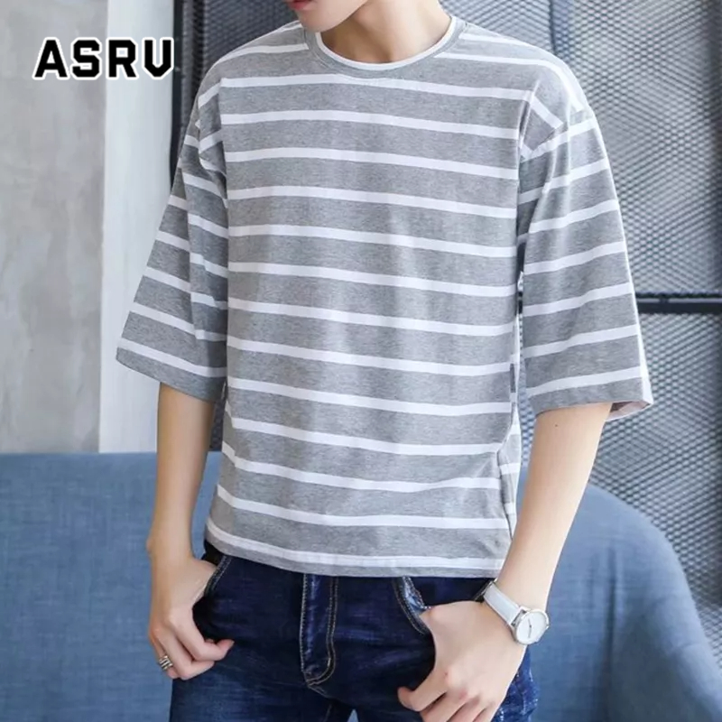 asrv-เสื้อยืด-เสื้อยืดคอกลมแขนสั้นผู้ชาย-แฟชั่นเกาหลีผ้านุ่มใส่สบาย