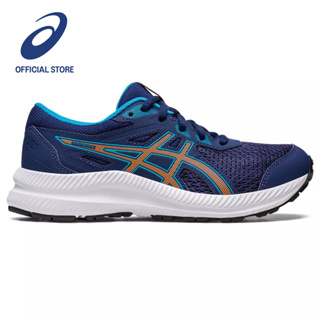 ASICS :  CONTEND 8 GS KIDS RUNNING เด็ก รองเท้าวิ่ง ของแท้  INDIGO BLUE/SUN PEACH