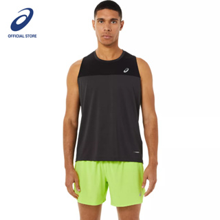 ASICS :  RACE SINGLET MEN RUNNING ผู้ชาย เสื้อกล้าม ของแท้  PERFORMANCE BLACK/GRAPHITE GREY