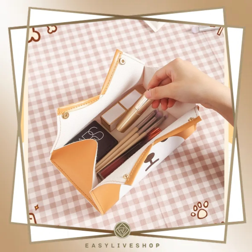 easyliveshop-พร้อมส่ง-กล่องทิชชู่-กล่องใส่ทิชชู่แบบหนัง-ซองหนังใส่ทิชชู่-ลายหมาชินะน่ารัก