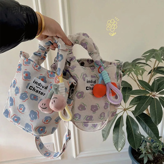 TAIDU กระเป๋าสะพายข้าง กระเป๋าถือดอกไม้สดใบเล็กสไตล์ญี่ปุ่น สำหรับการทำงานและการเดินทาง ถุงอาหารกลางวันแบบพกพา