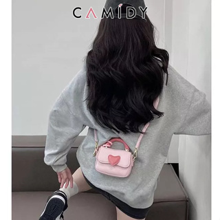 Camidy กระเป๋า Messenger แบบพกพาไหล่ข้างเดียวขนาดเล็กของผู้หญิงออกแบบเฉพาะในกระเป๋าสี่เหลี่ยมขนาดเล็กสีชมพู