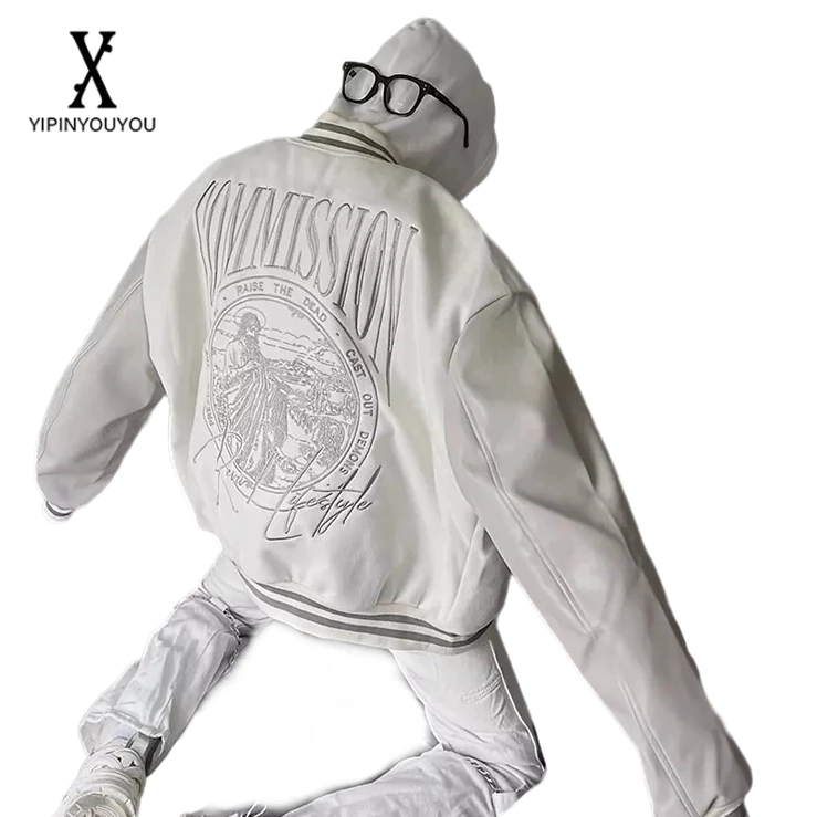 yipinyouyou-เสื้อแจ็คเก็ตผู้ชายแขนยาวแฟชั่นลายปักเรียบง่ายชุดเบสบอลสำหรับทั้งชายและหญิง