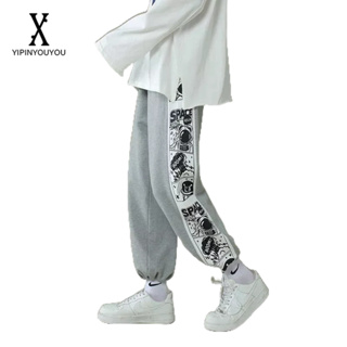 YIPINYOUYOU   2023 ใหม่หลวมขาตรงกางเกงแฟชั่นกางเกงลำลอง Drawstring Sweatpants สำหรับทั้งชายและหญิงสามารถสวมใส่คู่