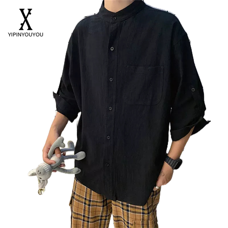 yipinyouyou-2023-ใหม่เสื้อเชิ้ตผ้าลินินแขนสั้นผู้ชายสไตล์จีนหลวมผ้าฝ้ายลินินเชิ้ต