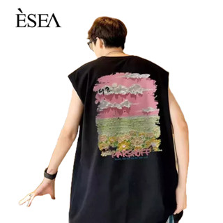 ESEA เสื้อกั๊กผู้ชายอินเทอร์เน็ตคนดังฤดูร้อนการออกแบบแฟชั่นใหม่ความรู้สึกสไตล์ยุโรปและอเมริกาความรู้สึกระดับไฮเอนด์เสื้อกั๊กลําลองคู่