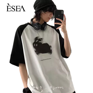 ESEA ผู้ชายเสื้อยืดในทั้งหมด-การแข่งขันรอบคอหลวมทั้งหมด-การแข่งขันผู้ชายเสื้อยืดญี่ปุ่นแฟชั่นส