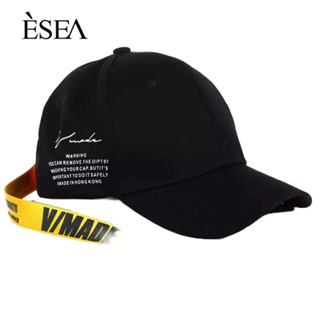 ESEA หมวก หมวกลำลองสำหรับคู่รัก สไตล์เกาหลี งานปักอังกฤษ ผ้าคอตตอนคุณภาพดีสามารถยืดหยุ่นได้