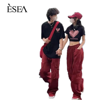 ESEA เสื้อยืดผู้ชาย เทรนด์ใหม่ ยอดนิยม เสื้อยืดผู้ชายแฟชั่น คอกลม พิมพ์ลาย แขนสั้นมาตรฐาน