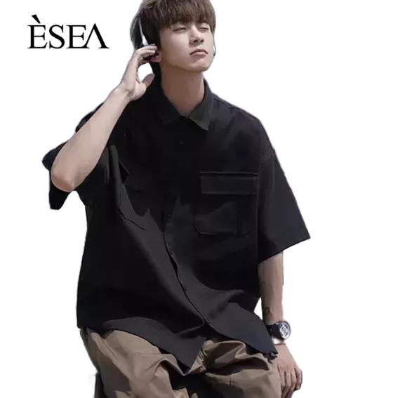 esea-เสื้อเชิ้ตผู้ชายลําลอง-เสื้อเชิ้ตผู้ชายญี่ปุ่นแฟชั่นเกาหลี