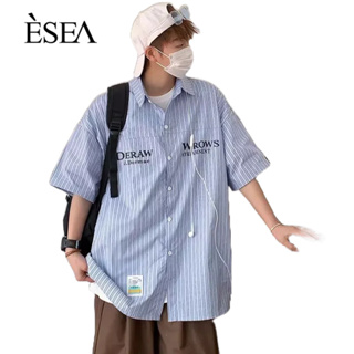 ESEAเสื้อเชิ้ตผู้ชาย, เสื้อเชิ้ตแฟชั่นอินเทรนด์ฤดูร้อนของคู่รักวรรณกรรม