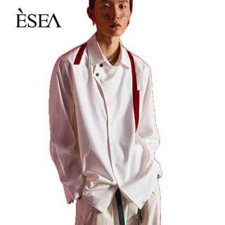 ESEA เสื้อเชิ้ตผู้ชายแบรนด์อินเทรนด์ฤดูใบไม้ผลิและฤดูใบไม้ร่วงใหม่สไตล์ INS วรรณกรรมหลวมญี่ปุ่นลําลองเสื้อเชิ้ตแขนยาวผู้ชายที่เรียบง่าย