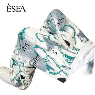 ESEA กางเกงขายาวผู้ชาย, อินเทรนด์ฤดูร้อนและฤดูใบไม้ร่วงวรรณกรรมพิมพ์ความคมชัดหลวม, กีฬากางเกงลําลองผู้ชาย