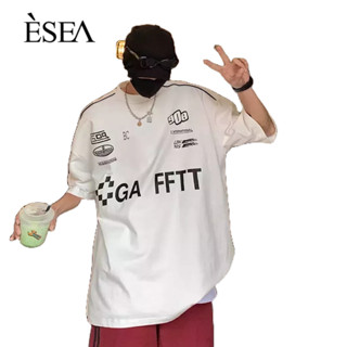 ESEA เสื้อยืดผู้ชาย คอกลม ยอดนิยม หลวม ไม่เป็นทางการ เสื้อยืดผู้ชาย แนวโน้มแฟชั่น แขนสั้น ผู้ชาย