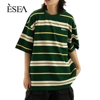 ESEA เสื้อยืดผู้ชาย คอกลม หลวม แฟชั่น ลำลอง เสื้อยืดผู้ชาย ยอดนิยม หล่อ เทรนด์ แขนสั้น ผู้ชาย