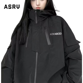 ASRV เสื้อโค้ทยาวยอดนิยมมีฮู้ดทุกชุดวรรณกรรมแฟชั่นผ้าฝ้ายหลวมเสื้อสตรีทใหม่กันลมและกันน้ำ