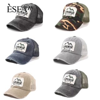 ESEA หมวกผู้ชายตัวอักษรกลางแจ้งระบายอากาศพิมพ์กีฬาหมวกเบสบอลที่เรียบง่าย