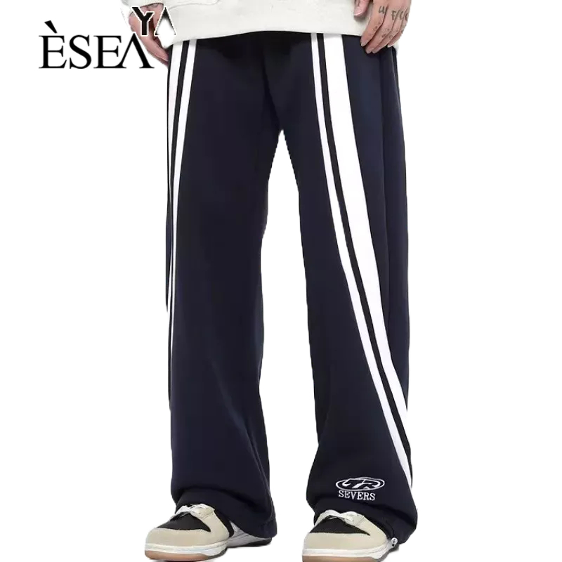 esea-กางเกงขายาวผู้ชาย-อเมริกันกีฬาแนวโน้ม-แฟชั่น-ลายลำลอง-กางเกงขายาวตรงหลวม-กางเ
