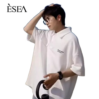 ESEA เสื้อยืดผู้ชายมาตรฐานทุกการแข่งขันแนวโน้มหลวมเสื้อยืดผู้ชายพิมพ์ง่ายสบาย ๆ เสื้อโปโลสีทึบ