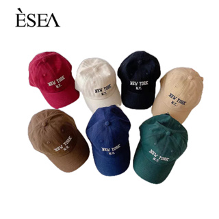 ESEA หมวกผู้ชายน่ารักวินเทจปักสีญี่ปุ่นพิมพ์หมวกเบสบอล