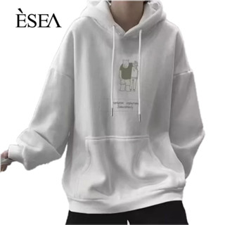 ESEA เสื้อสเวตเตอร์มีฮู้ดผู้ชายอินเทรนด์แบรนด์ใหม่แขนยาวฤดูใบไม้ผลิและฤดูใบไม้ร่วงแฟชั่นพิมพ์เสื้อฮู้ดผู้ชายที่เรียบง่าย