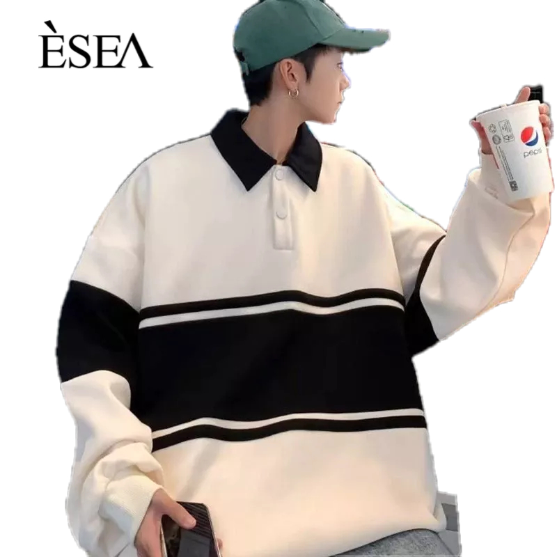 esea-แฟชั่นใหม่เสื้อกันหนาวผู้ชายฤดูใบไม้ผลิและฤดูใบไม้ร่วงที่เรียบง่ายหลวมเสื้อกันหนาวลําลองของผู้ชาย