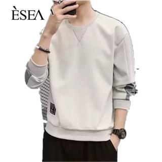 ESEA เสื้อสเวตเตอร์ผู้ชายแบรนด์อินเทรนด์ฤดูใบไม้ผลิและฤดูใบไม้ร่วงผลิตภัณฑ์ใหม่สีทึบเสื้อเชิ้ตลําลองผู้ชายที่เรียบง่าย