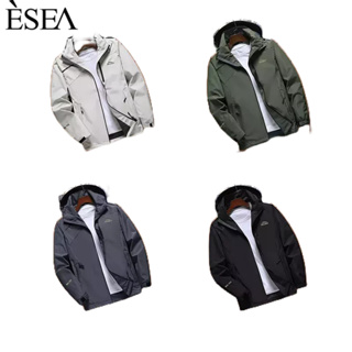 ESEA เสื้อโค้ทผู้ชาย: แบรนด์อินเทรนด์สไตล์ INS ฤดูใบไม้ผลิและฤดูใบไม้ร่วงใหม่ที่เรียบง่ายหลวมวรรณกรรมสวมเสื้อคลุมลําลองของผู้ชาย