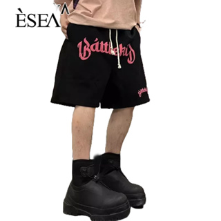 ESEA กางเกงขาสั้นผู้ชายแฟชั่นพิมพ์ลายหลวมเรียบง่ายสบาย ๆ กีฬากางเกงขาสั้นผู้ชายทุกคู่