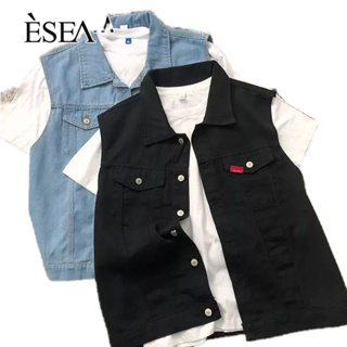 ESEA เรียบง่ายสบาย ๆ เสื้อคอปกคอกลมแฟชั่น และหนุ่มสาว