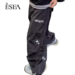 ESEA กางเกงขายาวผู้ชาย แฟชั่นเรียบง่าย หลวม แฟชั่นสบาย ๆ เทรนด์ กางเกงกีฬาผู้ชาย