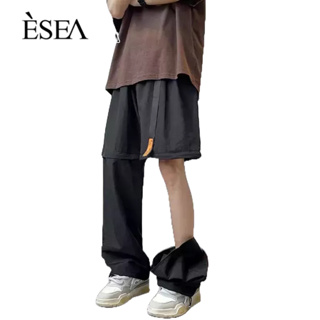 ESEA กางเกงผู้ชายถอดแฟชั่นฤดูร้อนฤดูใบไม้ร่วงสไตล์ยุโรปและอเมริกาซิปถนนวินเทจขาตรงกางเกงผู้ชาย