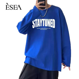ESEA เสื้อสเวตเตอร์ผู้ชาย 2023 บางฤดูใบไม้ผลิและฤดูใบไม้ร่วงแฟชั่นพิมพ์ตัวอักษรที่เรียบง่ายผ้าฝ้ายบริสุทธิ์วรรณกรรมการออกแบบความรู้สึกที่นิยมเสื้อสเวตเตอร์ผู้ชาย