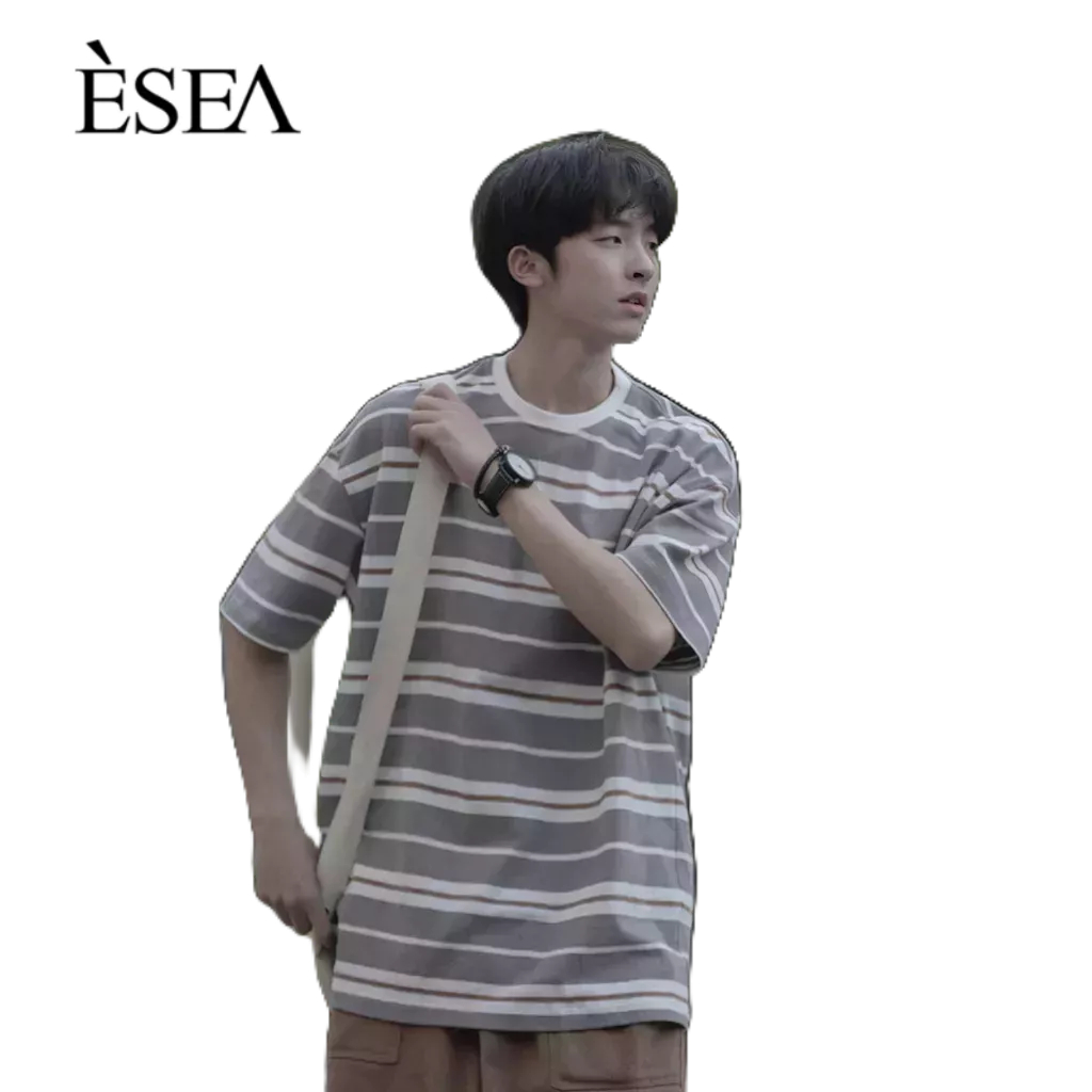 esea-เสื้อยืดผู้ชาย-หลวม-แฟชั่น-ทุกการแข่งขัน-เสื้อยืดผู้ชาย-ลายทาง-สีสดขนาดเล็ก-แขนสั้นผู้ชาย