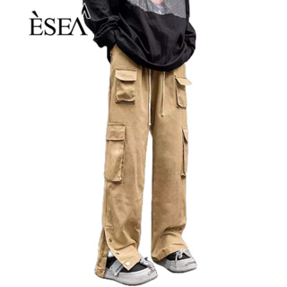 ESEA กางเกงขายาวผู้ชาย แฟชั่น ลำลอง สไตล์เกาหลี เทรนดี้ กางเกงทรงหลวมผู้ชาย