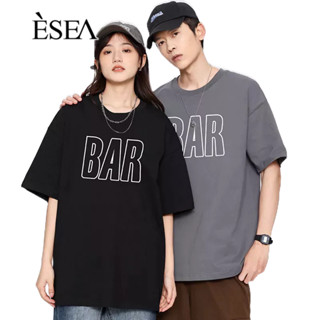 ESEA เสื้อยืดผู้ชาย ผ้าฝ้าย ลำลอง สบาย แฟชั่น คู่ เสื้อยืด แนวโน้ม หลวม เรียบง่าย ผู้ชาย แขนสั้น