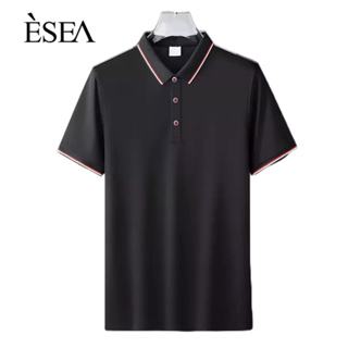 ESEA เสื้อยืดผู้ชายแฟชั่นลายใหม่เสื้อเชิ้ต POLO ลำลองเทรนด์ศิลปะแขนสั้น