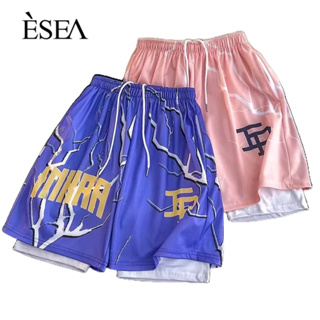ESEA กางเกงขาสั้นผู้ชาย, สไตล์ยุโรปและอเมริกา INS หลวมสบาย ๆ กีฬาคู่กางเกงฝึกระบายอากาศ