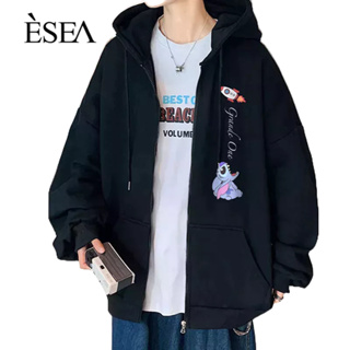 ESEA เสื้อโค้ทผู้ชาย, การออกแบบแฟชั่นที่เรียบง่าย, พิมพ์เยาวชน, เสื้อกีฬาลําลองมีฮู้ด