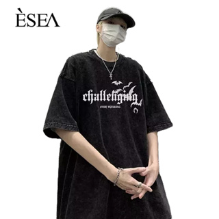 ESEA เสื้อยืดผู้ชายแฟชั่นคอกลมยอดนิยมมาตรฐานเสื้อยืดผู้ชายอารมณ์ใหม่พิมพ์ทุกการแข่งขัน ins แขนสั้น