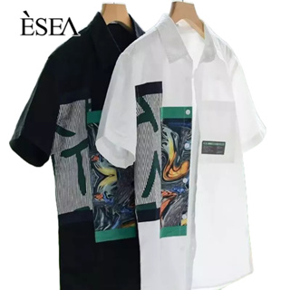 ESEA เสื้อเชิ้ตผู้ชายพิมพ์ลายเป็นที่นิยมแฟชั่น