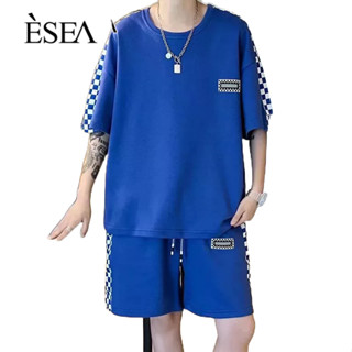 ESEA เสื้อยืดแขนสั้นผู้ชาย, ชุดกีฬาคอกลม, บุรุษลําลอง