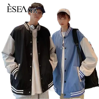 ESEA เสื้อโค้ทผู้ชายฤดูใบไม้ผลิและฤดูใบไม้ร่วง 2023 ใหม่ INS สไตล์หลวมสบาย ๆ เบสบอลเครื่องแบบคู่รักเสื้อโค้ทแสง