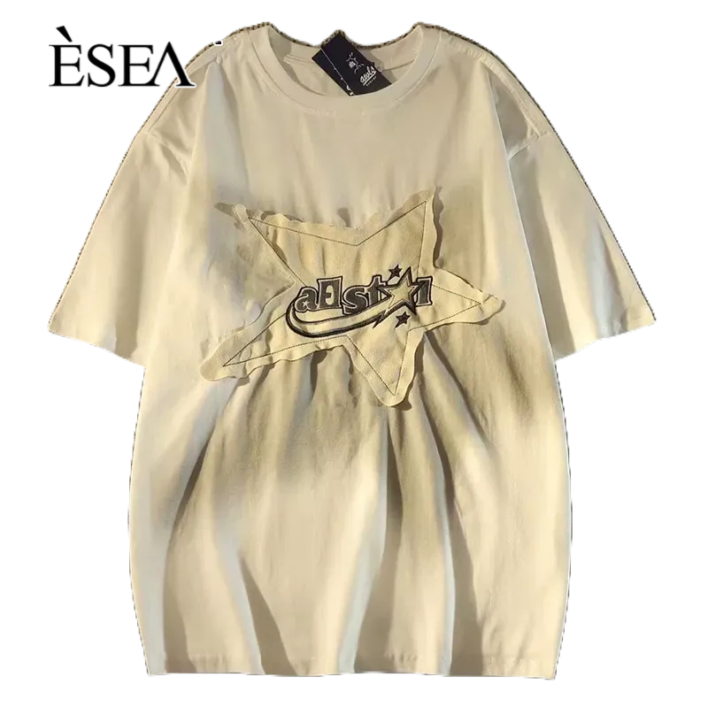 esea-เสื้อยืดผู้ชายอินเทรนด์สบาย-ๆ-เสื้อยืดผู้ชายคอกลมแขนสั้นเรียบง่ายทุกวัน