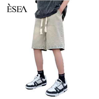 ESEA ผู้ชายกางเกงขาสั้นลำลองย้อนยุคบางส่วนล้างและสวมใส่แนวโน้มกางเกงขาสั้นผู้ชายอเม