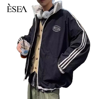 ESEA เสื้อโค้ทผู้ชายแบรนด์แฟชั่น INS สไตล์ฤดูใบไม้ร่วงและฤดูหนาวใหม่ลายเกาหลีพิมพ์ยอดนิยมผู้ชายแฟชั่นเบสบอลเครื่องแบบ