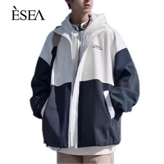 ESEA แจ๊กเก็ตผู้ชายแบรนด์อินเทรนด์ INS สไตล์ฤดูใบไม้ผลิและฤดูใบไม้ร่วงใหม่วินเทจไฮเอนด์ความรู้สึกกีฬาคู่แฟชั่นเสื้อโค้ทผู้ชายที่เรียบง่าย