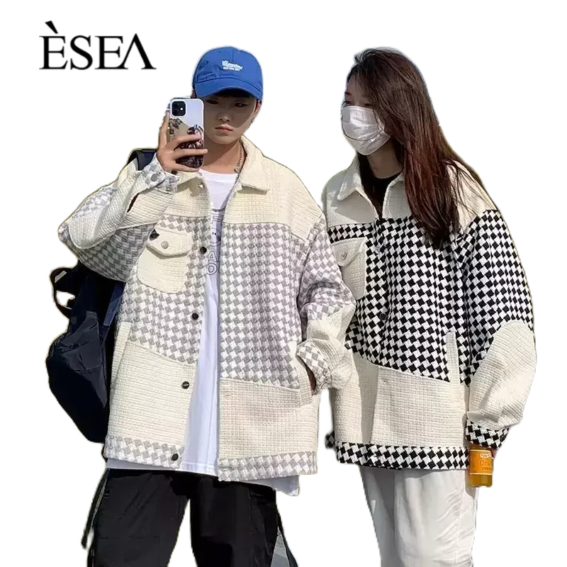 esea-เสื้อโค้ทผู้ชายฤดูใบไม้ผลิและฤดูใบไม้ร่วงแบรนด์อินเทรนด์การออกแบบน้ําหอมขนาดเล็กความรู้สึกถนนสูงคู่ยอดนิยมเสื้อโค้ทแฟชั่นผู้ชาย