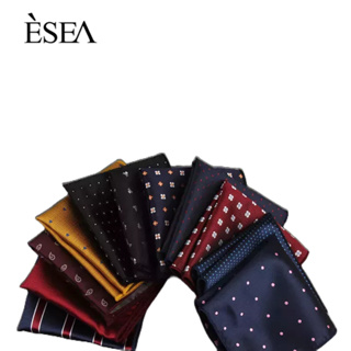 ESEA  สูทผู้ชาย ผ้าพันคอไหมคุณภาพ สูทพ็อกเก็ตสแควร์