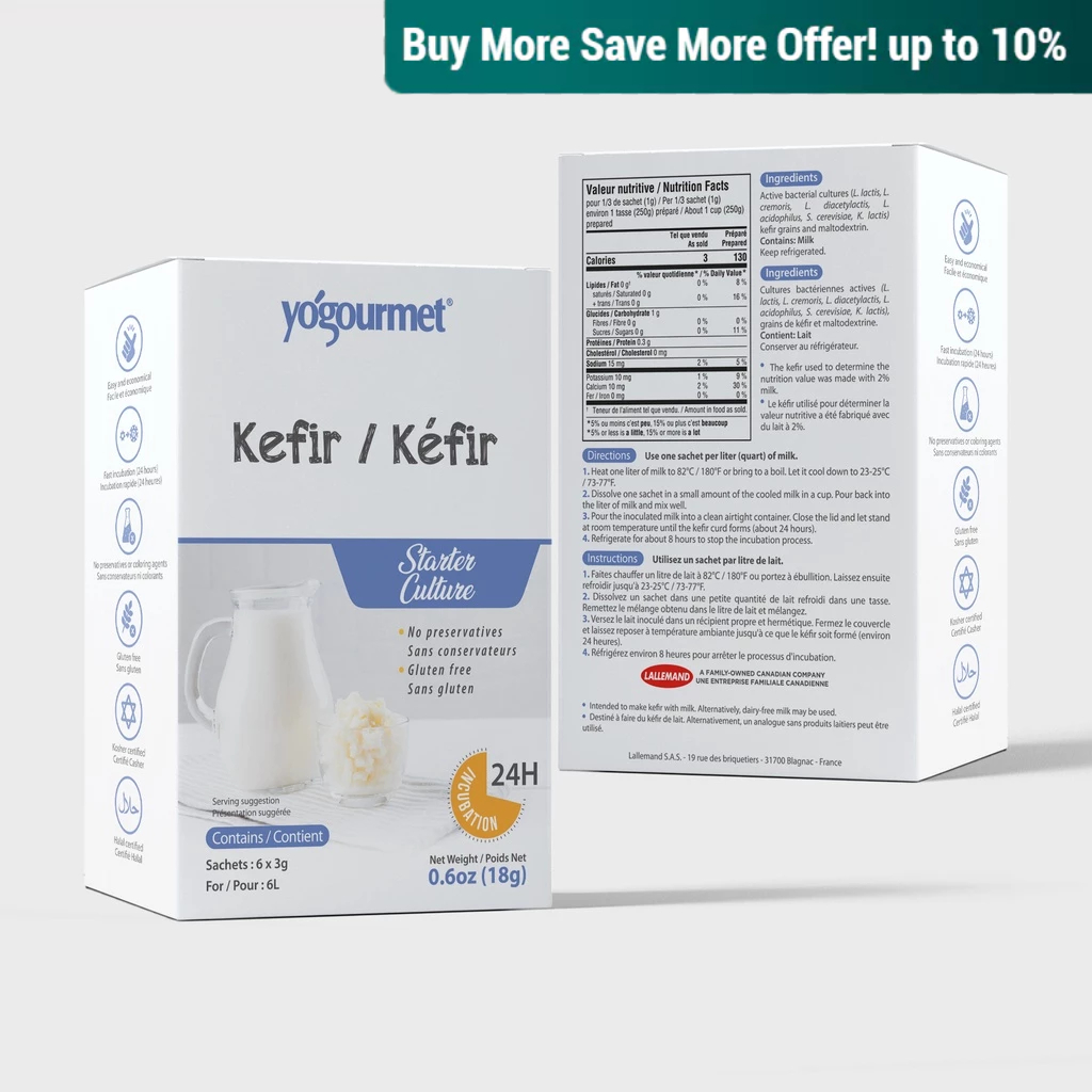 Yogourmet Freeze-Dried Kefir Starter 3g (1 Box / 6 Packs) | Shopee Thailand